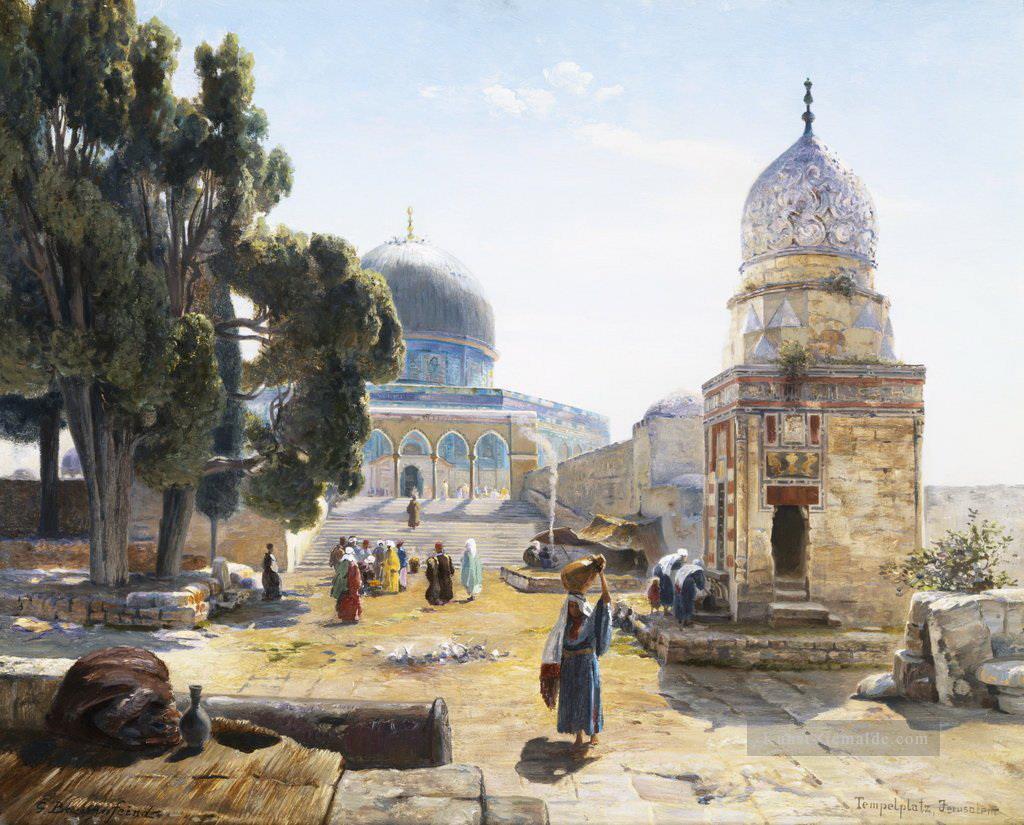 Der Dom des Felsens Jerusalem Israel Gustav Bauernfeind Orientalist jüdisch Ölgemälde